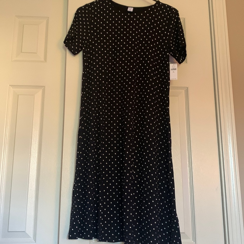 NWT Old Navy Size Small (Tall) Black/Cream Polka Dot Dress